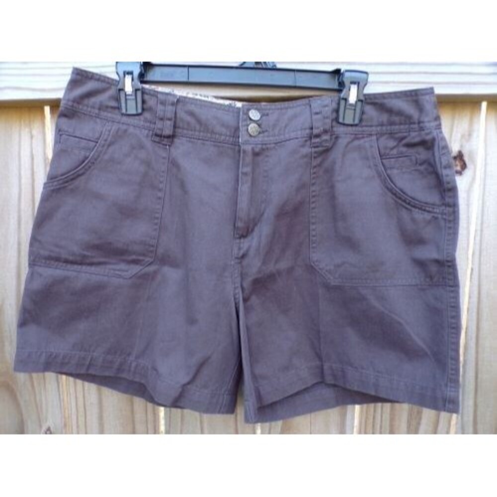 Dressbarn Womens Casual Shorts Size 12 Brown 6 Pocket 100% Cotton